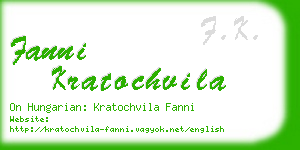 fanni kratochvila business card